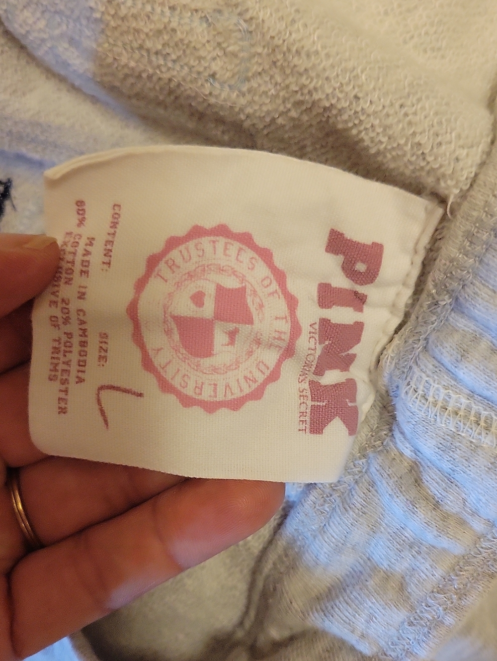 Pink Women's Gray Lounge Shorts - Picture 2 of 3